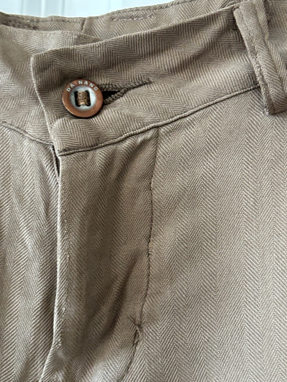 Da-Nang Cargo Pant Sz M w MEASUREMENTS Washable Silk Tan - Picture 5 of 14